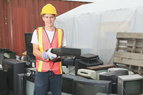 Professional waste clearance team in action