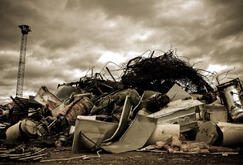 Professional waste removal team at work